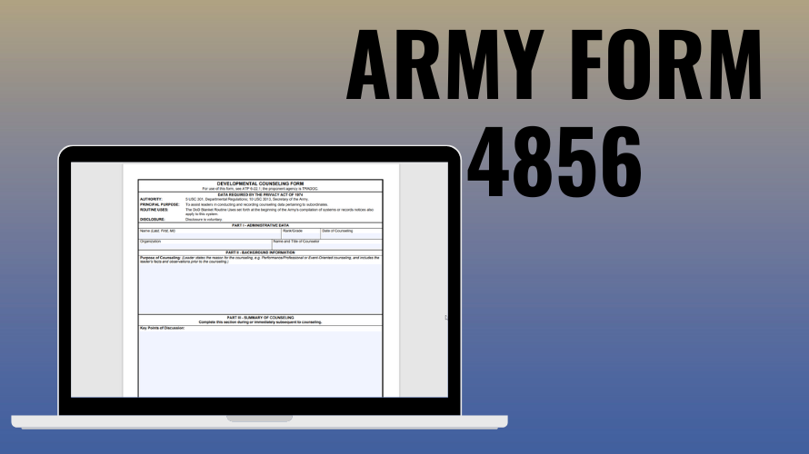 Fillable DA Form 4856 in PDF for 2023 | Fill Out for Free or Download