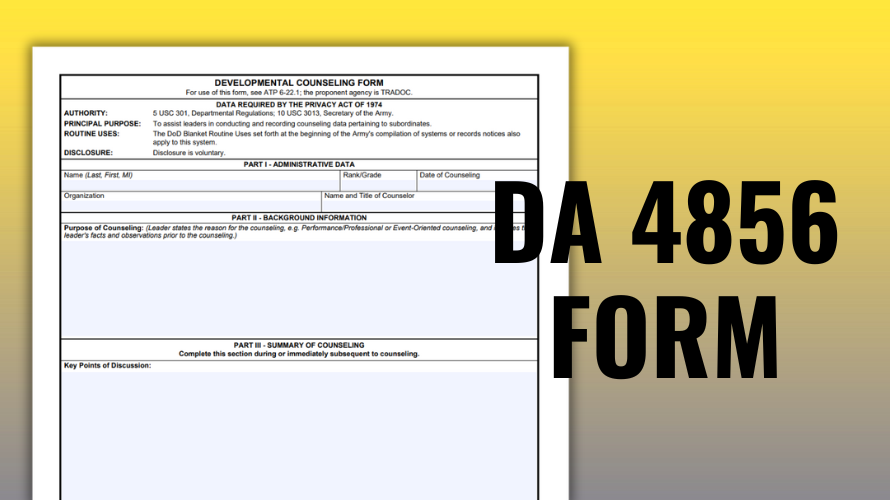 4856 Army Counseling Form